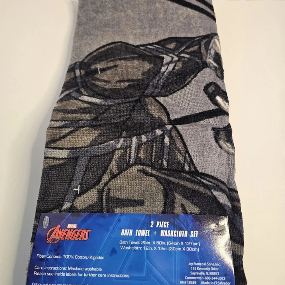 NEW Marvel Avengers Black Panther Kids‎ Bath Towel + Washcloth Set